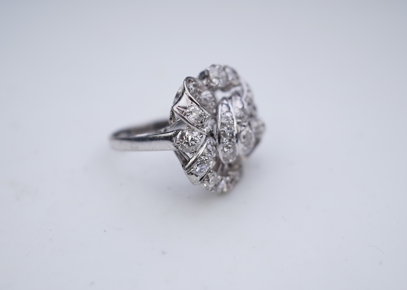 A diamond cocktail ring, mid 20th century